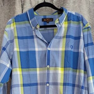 Ben Sherman Blue Plaid Men's Shirt (3XL)